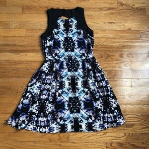 Backless Kaleidoscope Fit and Flare Homecoming Dress Size S